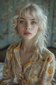 AI generated Portrait of a stylish fashionable girl in close-up photo