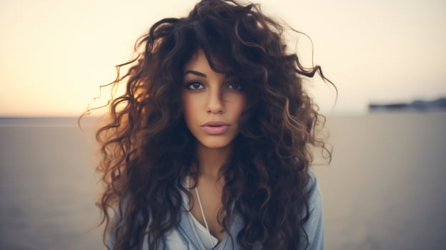AI generated Close Up of a Person With Long Hair photo