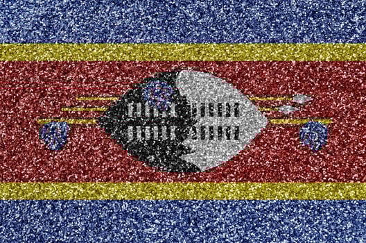 Swaziland flag depicted on many small shiny sequins. Colorful festival background for party photo