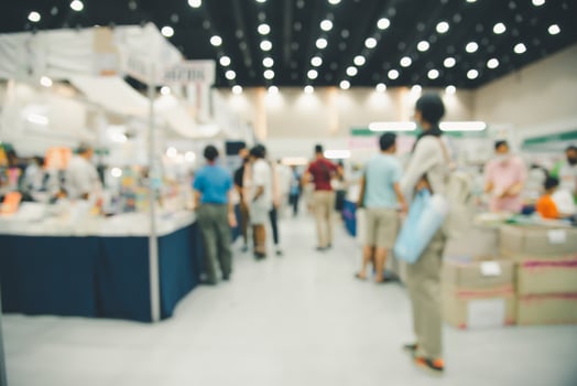 Abstract blur shopping mall of People who walk past each other to shop in the mall. photo