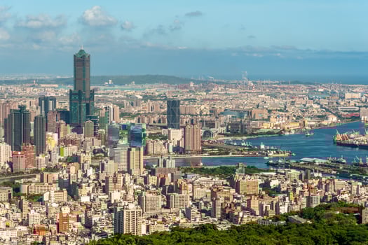 scenery of Kaohsiung city and harbor in Taiwan photo