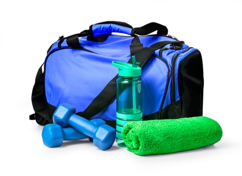 Sports bag with sports equipment photo