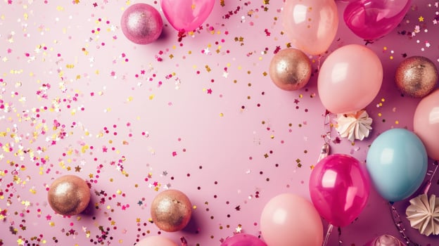 AI generated beautuful party background with copy space photo