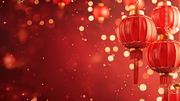 AI generated China Day advertisment background with copy space photo