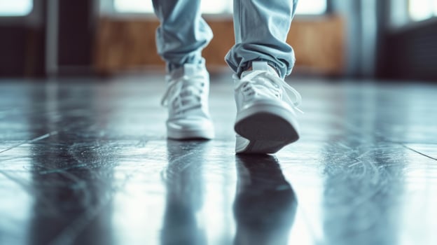 AI generated Hip hop dancing class advertisment background with copy space photo