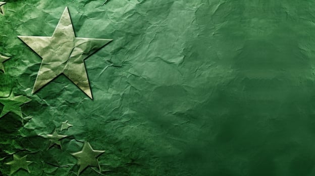 AI generated Pakistan Day holiday advertisment background with copy space photo