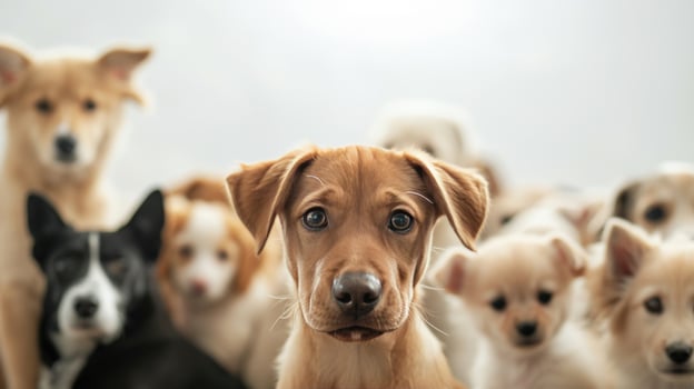 AI generated Pets store advertisment background with copy space photo