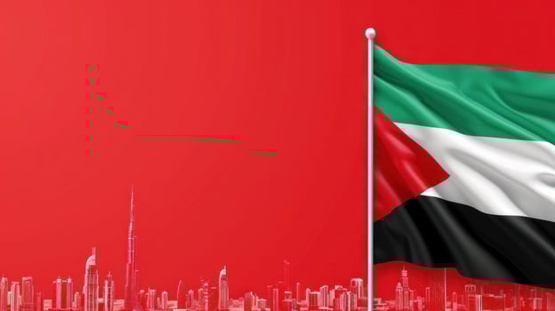 AI generated UAE Day advertisment background with copy space photo