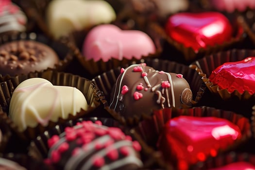 AI generated Valentines day chocolates photo