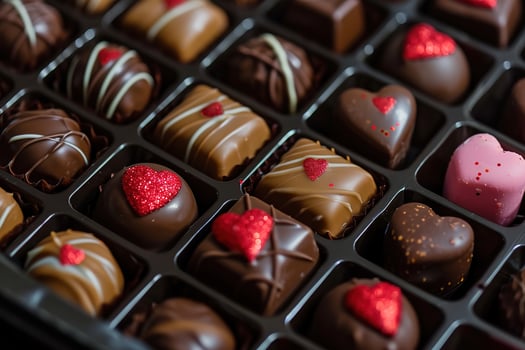 AI generated Valentines day chocolates photo
