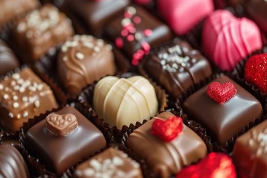 AI generated Valentines day chocolates photo