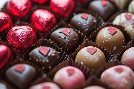 AI generated Valentines day chocolates photo