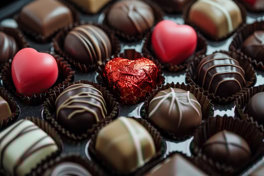 AI generated Valentines day chocolates photo