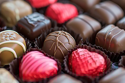 AI generated Valentines day chocolates photo