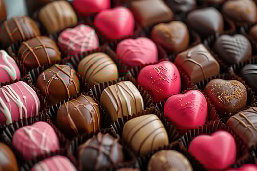 AI generated Valentines day chocolates photo
