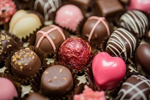 AI generated Valentines day chocolates photo