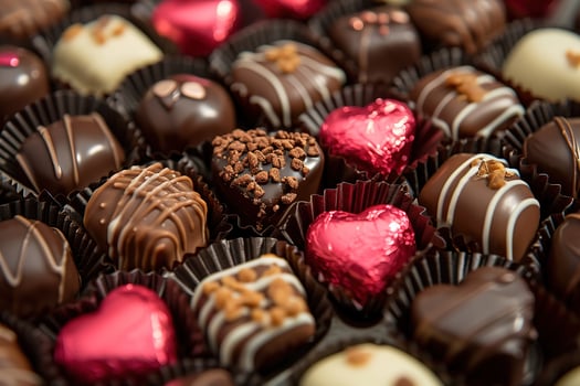 AI generated Valentines day chocolates photo
