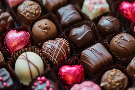 AI generated Valentines day chocolates photo
