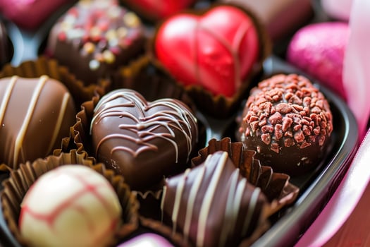 AI generated Valentines day chocolates photo