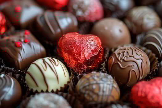 AI generated Valentines day chocolates photo