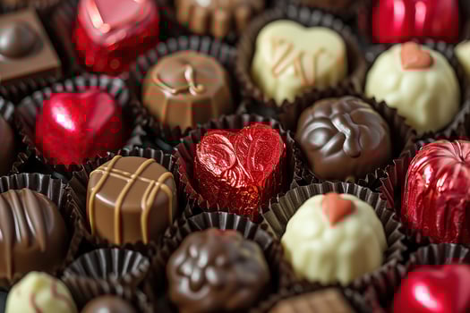 AI generated Valentines day chocolates photo