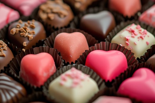 AI generated Valentines day chocolates photo
