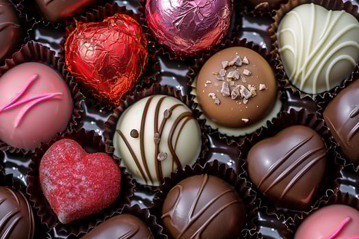 AI generated Valentines day chocolates photo