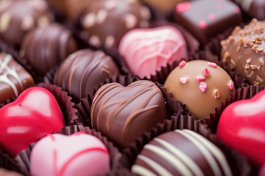 AI generated Valentines day chocolates photo