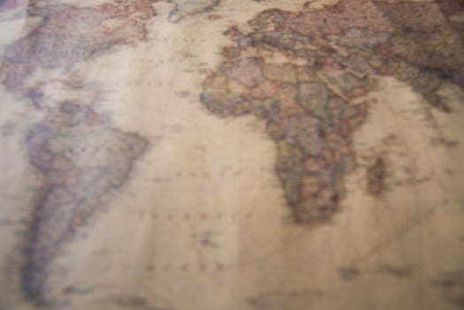 Blurred of  world map photo