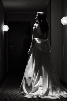 perfect wedding dress on the wedding day photo