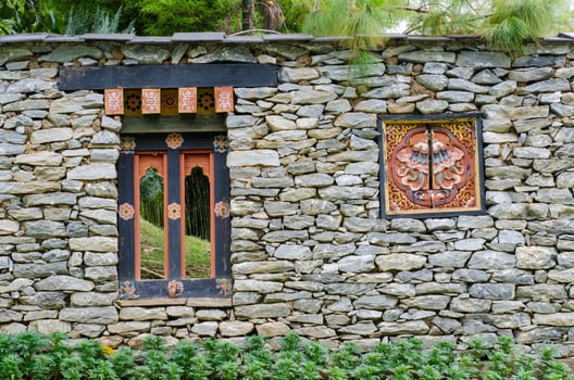 wall and window chinese old style. photo