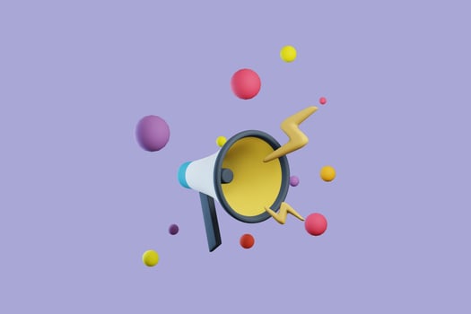 3d megaphone speaker or loudspeaker for announce, Speakerphone notice 3d icon vector render illustration photo