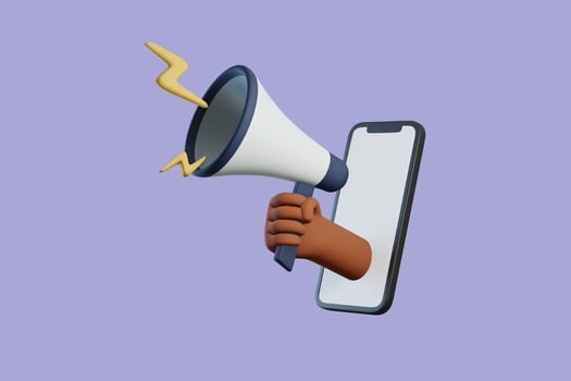 3d megaphone speaker or loudspeaker for announce, Speakerphone notice 3d icon vector render illustration photo