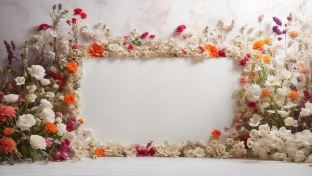 AI generated Floral Background Design With blank space photo