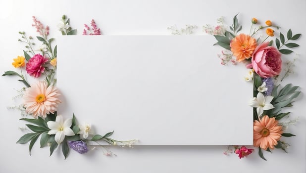 AI generated Floral Background Design With blank space photo