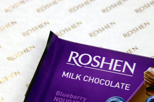 KHARKIV, UKRAINE - JANUARY 2, 2021 Roshen chocolate production. Roshen Confectionery Corporation is a Ukrainian confectionery manufacturing group photo