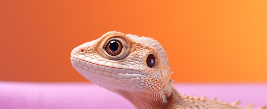 AI generated a picture of a small lizard with an orange background photo