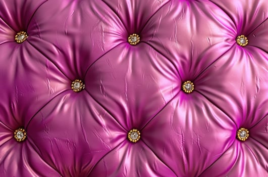 AI generated pink leather background with stitching and metal details for fashion design photo