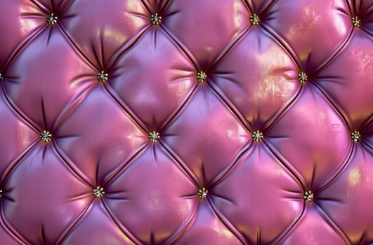 AI generated pink leather background with stitching and metal details for fashion design photo