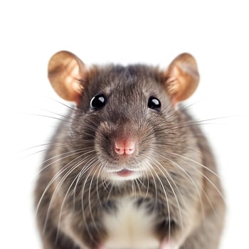 AI generated Rat face isolated on white background photo
