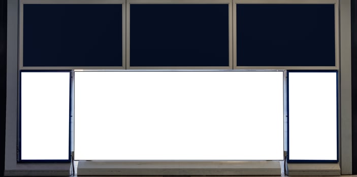 Blank white, black screen billboard and signboard for advertise photo