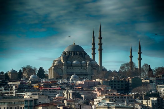 HDR effect of Suleymaniye Mosque Ottoman imperial in Istanbul, Turkey. It is the largest mosque in the city. photo