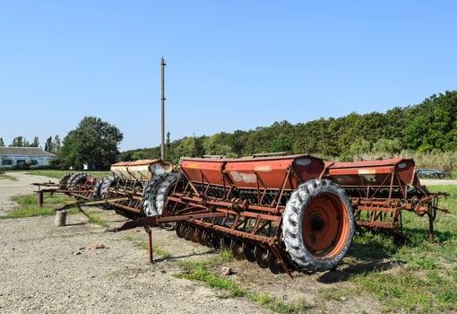 Seeder for sowing seeds of field crops. photo