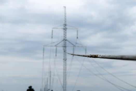 Assembly and installation of new support of a power line photo
