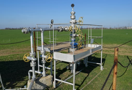 The equipment and technologies on oil fields. Oil well photo