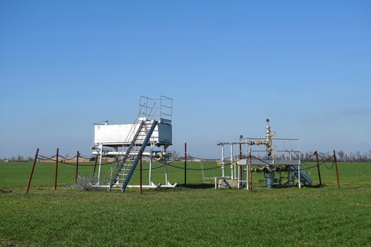 The equipment and technologies on oil fields. Oil well photo
