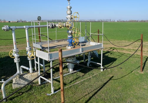 The equipment and technologies on oil fields. Oil well photo