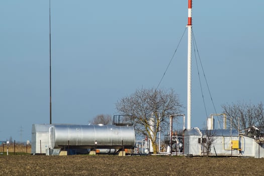 Separation station for oil and gas treatment. Oil and gas equipment. photo