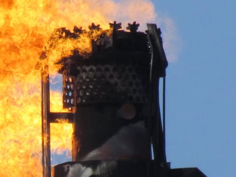 Torch system on an oil field photo