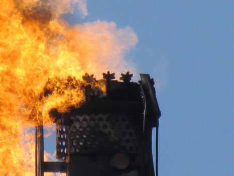Torch system on an oil field photo